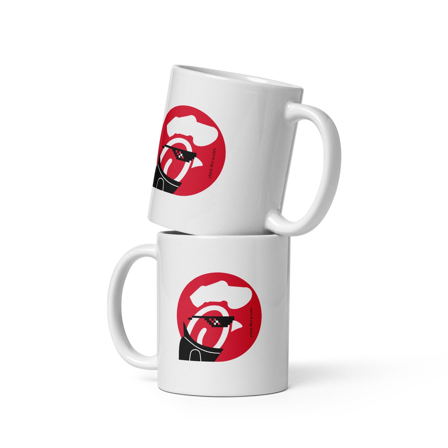 White glossy mug